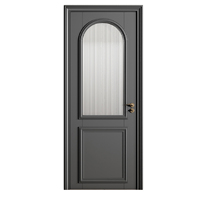 Bois massif de haute qualité Bois MDF personnalisé Placage de chêne Bois laqué français Double portes d'entrée