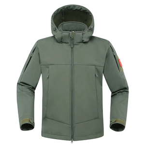 Veste tactique en softshell effet peau de requin, doublée <span class=keywords><strong>polaire</strong></span>, col montant, <span class=keywords><strong>camouflage</strong></span>, à capuche – Stock fabricants - Product Image 4