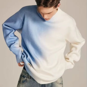 Personalizado ODM y OEM Retro Chic gradiente de punto suéter suelto Casual diseño clásico sentido tendencia superior suéter - Product Image 1