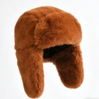 Gorro de Piel Sintética de Lujo, Gorro Ruso Ushanka de Felpa Suave, Cálido para Invierno, con Orejeras, para Hombre y Mujer