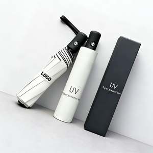 Parapluie pliant automatique de voyage en pongé, personnalisé avec logo d'entreprise, cadeau promotionnel, vente en gros - Product Image 1