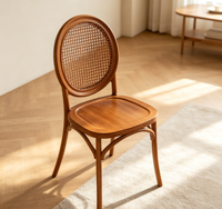 Chaise de salle à manger moderne européenne écologique avec dossier en maille et design en rotin, chaise de loisirs simple pour café, hôtel et usage domestique