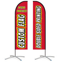 Drapeaux plume ouverts sur le devant, impression recto-verso, design personnalisé, pour extérieur