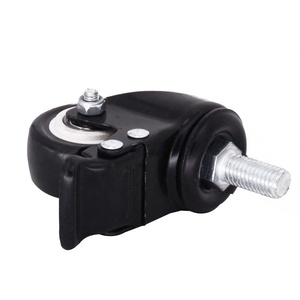 <span class=keywords><strong>Ruedas</strong></span> giratorias de plástico PP/PVC negras de uso ligero con rosca M8, silenciosas, con vástago roscado y montaje en placa <span class=keywords><strong>para</strong></span> <span class=keywords><strong>muebles</strong></span> - Product Image 4