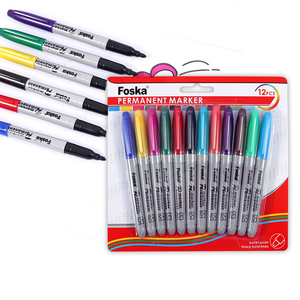 Consegna Rapida 6/12 Pezzi Pennarelli Colorati Permanenti Indelebili con <span class=keywords><strong>Punta</strong></span> <span class=keywords><strong>Fine</strong></span> per Scrittura Dettagliata e Linee Precise - Product Image 1