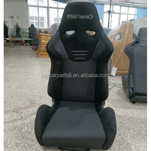 Sièges sport inclinables <span class=keywords><strong>Recaro</strong></span> en cuir PVC noir avec surpiqûres noires, sièges baquet de course en cuir carbone - Product Image 4