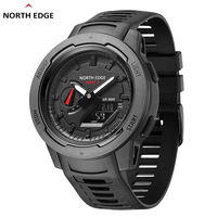 Reloj NORTH EDGE Mars3 para Hombre, Deportivo, de Exterior, con Fibra de Carbono Compuesta, Cronómetro LED, Cuenta Regresiva, Resistente al Agua 50M, Hora Mundial