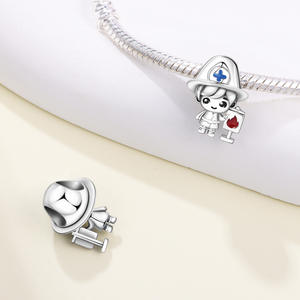 Hot-selling white brass fire safety beaded <b>bracelet</b>; niche, high-end DIY <b>bracelet</b> accessory; a great birthday gift for girls - Product Image 5