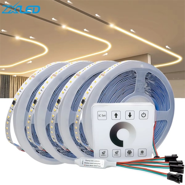 Running Water Led Light Strip SMD2835 DC24V 120LED 8mm WS2811 Running Flowing Water Chasing Addressable Smart Light Strip
