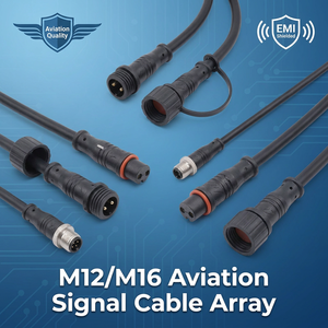 Kabel Sinyal Penerbangan Fleksibel Multi-Core Kustom M12 M16 dengan Perisai EMI untuk Kabel Daya dan Sinyal pada Robot Gudang Otomatis - Product Image 1