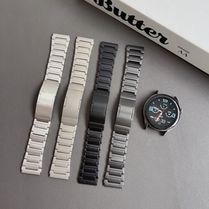 BEEFLYPOWER Correa Metálica de Titanio de 22 mm con Botón I, Correa Transpirable de Acero Inoxidable para Relojes Inteligentes Samsung Galaxy 46 mm/3/Huawei GT - Product Image 1