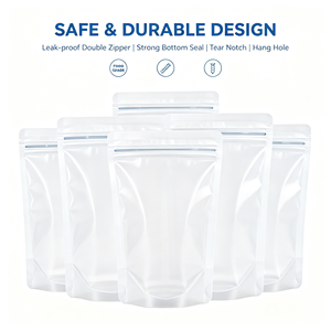 Clear Stand Up Zipper <b>Vacuum</b> <b>Bags</b> Resealable Reusable Airtight Packaging Pouch for Nuts Candy Food - Product Image 3