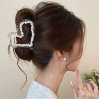 Pince à cheveux en plastique couleur unie pour femme, 12 cm, usage quotidien, design mignon, vente en gros
