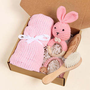 Cadeau de grossesse cadeaux maman première fois pour les femmes Parents à mâcher Animal hochet jouet ensemble Op maman papa cadeau ensemble idée pour bébé douche - Product Image 3