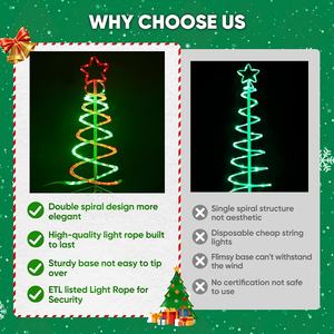 <span class=keywords><strong>Luces</strong></span> <span class=keywords><strong>de</strong></span> Árbol <span class=keywords><strong>de</strong></span> Navidad en Espiral LED <span class=keywords><strong>de</strong></span> 3/5/7 Pies <span class=keywords><strong>de</strong></span> Altura, Certificación ETL, Verde y Rojo, 8 Efectos <span class=keywords><strong>de</strong></span> Iluminación Dinámica <span class=keywords><strong>para</strong></span> Decoración Festiva en Exteriores e Interiores - Product Image 4