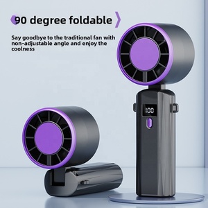 Nouveau ventilateur portable Turbo 2026, rechargeable par USB, haute vitesse, à suspendre au cou, avec affichage numérique, mini ventilateur pliable, cadeau - Product Image 1