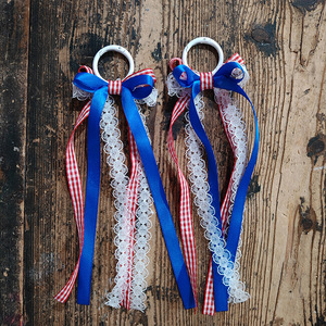 Bottes <span class=keywords><strong>Martens</strong></span>, Accessoires nœuds, Sacs, Rubans, Guirlandes, Décorations suspendues, Dentelle à carreaux rouge et bleue, Accessoires de fête - Product Image 4