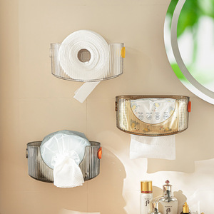 Wall Mounted Transparent Tissue Box Oval No Drilling Required For Bathroom Household Use - Product Image 3