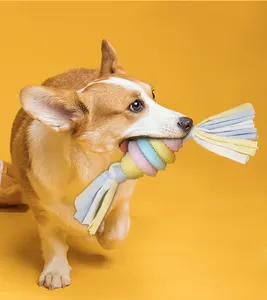 القماش حبل يرتدي 1 "الكرة TPR حلقة لعبة الحيوانات الأليفة الكلب لا يمكن اخماد المرافقة اللعب