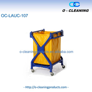 O-Cleaning Commercial Rolling <strong>Laundry</strong> Hamper <strong>With</strong> <strong>Wheels</strong>,Plastic Frame <strong>Laundry</strong> <strong>Basket</strong> Truck Clothes Sorter for Hotel/Hospital - Product Image 2