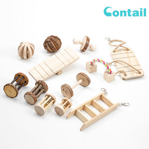Giocattoli e accessori per animali domestici all'ingrosso del criceto, giocattoli da masticare del criceto delle scale di legno naturali messi per il pappagallo olandese del maiale del coniglio del criceto - Product Image 3