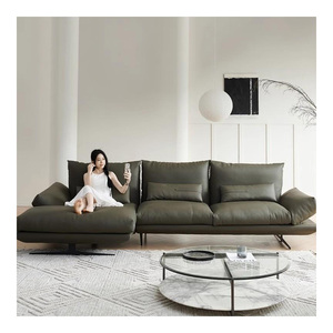 <span class=keywords><strong>Canapé</strong></span> italien à disque volant en <span class=keywords><strong>cuir</strong></span> de vachette de haute qualité pour le salon Villa <span class=keywords><strong>Canapé</strong></span> en <span class=keywords><strong>cuir</strong></span> en forme de bloc de tofu Canapés de salon nordiques - Product Image 4