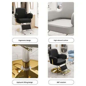 Hochwertiger Leder-Friseurstuhl mit Verstellbarer Höhe & Neigungsfunktion Modernes Design Made in China - Product Image 4