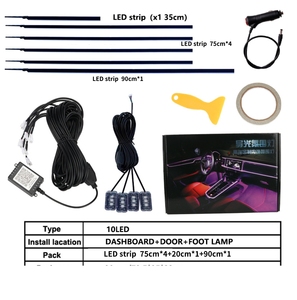Kit de Iluminación Ambiental Premium Symphony de 213 Colores, Tira de Luz LED para Interiores de Automóviles, Iluminación Ambiental Decorativa Acrílica para Automóviles - Product Image 1