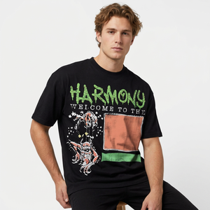 <b>Black</b> Oversized Heavy Cotton <b>Men</b> T <b>Shirt</b> Vintage Large Print Graphic O Neck <b>Short</b> <b>Sleeve</b> Streetwear - Product Image 4