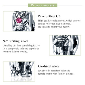 2024 Hợp Thời Trang 925 Thật <span class=keywords><strong>Sterling</strong></span> Silver Thái Lan May Mắn <span class=keywords><strong>Elephant</strong></span> Charms Phù Hợp Ban Đầu Vòng Đeo Tay Bangle Phụ Nữ Đồ Trang Sức Quà Tặng Scc321 - Product Image 5