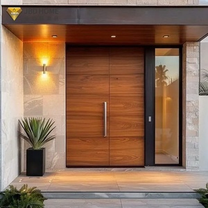 Porta d'Ingresso Minimalista JBDHOME <span class=keywords><strong>in</strong></span> Rovere Massiccio di Alta Qualità, Preinstallata per Villa, Ingresso Principale Esterno - Product Image 5