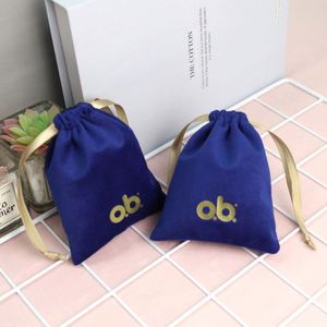Custom Logo Recyclable Silk Velvet Jewelry Gift Pouch with <b>Gag</b> for Jewelry Watches & Glasses - Product Image 6