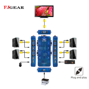 Hot-Bán Bộ Chuyển Đổi Màu Xanh 4 Port Kvm Switch, 4 Trong 1 Ra, Với Cổng VGA, cổng Usb, Sử Dụng, Bàn Phím Phím Nóng Chuyển Đổi - Product Image 2