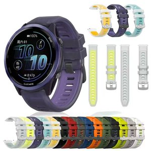 สายนาฬิกาข้อมือซิลิโคนแบบสปอร์ต ขนาด 22 มม. ทนทาน ระบายอากาศได้ดี สำหรับ Garmin Forerunner 570/745/255/265 มี 15 สี ปรับขนาดได้ - Product Image 2