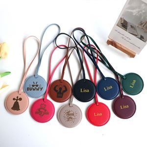 New Creative Leather Bag Pendant PU Round Keychain <b>Charm</b> Lanyard Hanging Decoration Bag <b>Keyring</b> Anti-Lost Waterproof - Product Image 1
