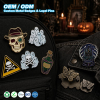 Vente en gros de pin's de revers personnalisés en alliage de zinc émaillé, thème Halloween, mignons et effrayants, pour chapeau, sac à dos, cadeau de fête, souvenir, ornement, sans MOQ