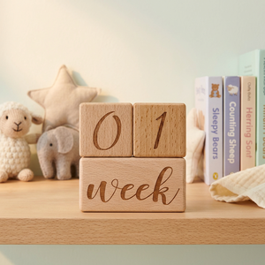 บล็อกไม้บันทึกความทรงจำสำหรับเด็ก ขนาดเล็ก เป็นมิตรกับสิ่งแวดล้อม ทำจากไม้ธรรมชาติ สำหรับบันทึกอายุเด็กเป็น<span class=keywords><strong>สัปดาห์</strong></span> เดือน ปี เหมาะสำหรับงานฉลองต่างๆ - Product Image 2