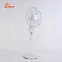Ventilador eléctrico portátil con control remoto de 16 pulgadas con luz, panel solar, batería recargable, ventilador de pie