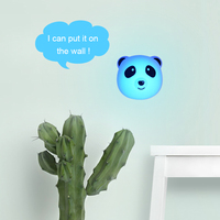 Bonita luz nocturna táctil recargable por USB en forma de corazón para habitación de niños, lámpara de pared de silicona pegajosa, decoración de pared de dibujos animados