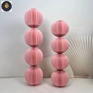 F93 Wedding Party Trang Trí Tổ Ong Bảng Hướng Dẫn Gấp Hình Trụ Giấy La Mã Thông Tư Bệ Món Tráng Miệng Hiển Thị Giấy Bảng - Product Image 2