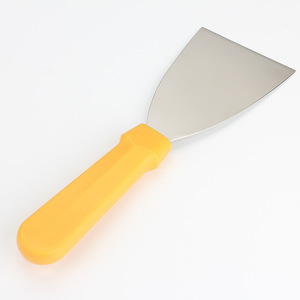 Spatule à chocolat à manche jaune, outil de pâtisserie durable en acier pour gâteaux, pizzas et usage en cuisine - Product Image 1