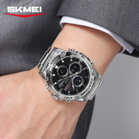 Montre Homme de Marque Simple Luxe Antique Tendance Affaires Acier Inoxydable Bracelet Cuir Mouvement Quartz Double Cœur Étanche 3ATM
