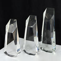 Trophées en cristal personnalisés avec gravure laser 3D, trophées hexagonaux en cristal vierges