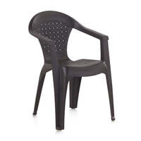 Lot de 6 chaises de jardin contemporaines en plastique Dream, empilables, résistantes aux intempéries et aux UV - Noir