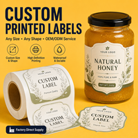 Étiquettes personnalisées pour pots de miel, autocollants en vinyle imperméables, logo privé, OEM ODM pour pots en verre, étiquettes d'emballage alimentaire