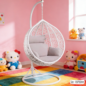 <span class=keywords><strong>Hamac</strong></span> en verre, chaise suspendue d'intérieur, balançoire <span class=keywords><strong>deux</strong></span> <span class=keywords><strong>places</strong></span> pour enfant, chaise pour bébé, double balançoire œuf avec support, balançoire œuf à bascule - Product Image 6