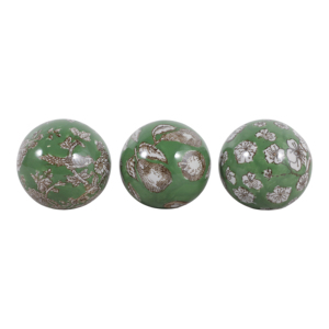 Orbe in Ceramica Stile Chinoiserie Tradizionale con Design Floreale Verde, Decorazioni per Casa, Soggiorno, Ufficio, Bagno, Esposizione su Scaffale - Product Image 5