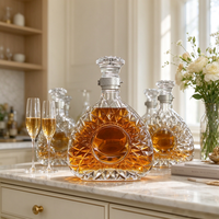 Bouteille de liqueur en verre de 750 ml, bouteille de brandy en verre, bouteille de liqueur en verre personnalisée, bouteille de liqueur en verre vide, bouteille de liqueur en verre avec bouchon