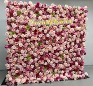 Новое поступление 5D Цветочная композиция искусственный цветок фон рулон Розовый для свадебного украшения - Product Image 6