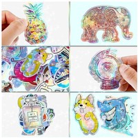 Stiker Vinyl Holografik Tahan Air Kosong yang Dapat Dicetak, Perekat Permanen, Potongan Khusus, Printer Inkjet untuk Scrapbooking DIY